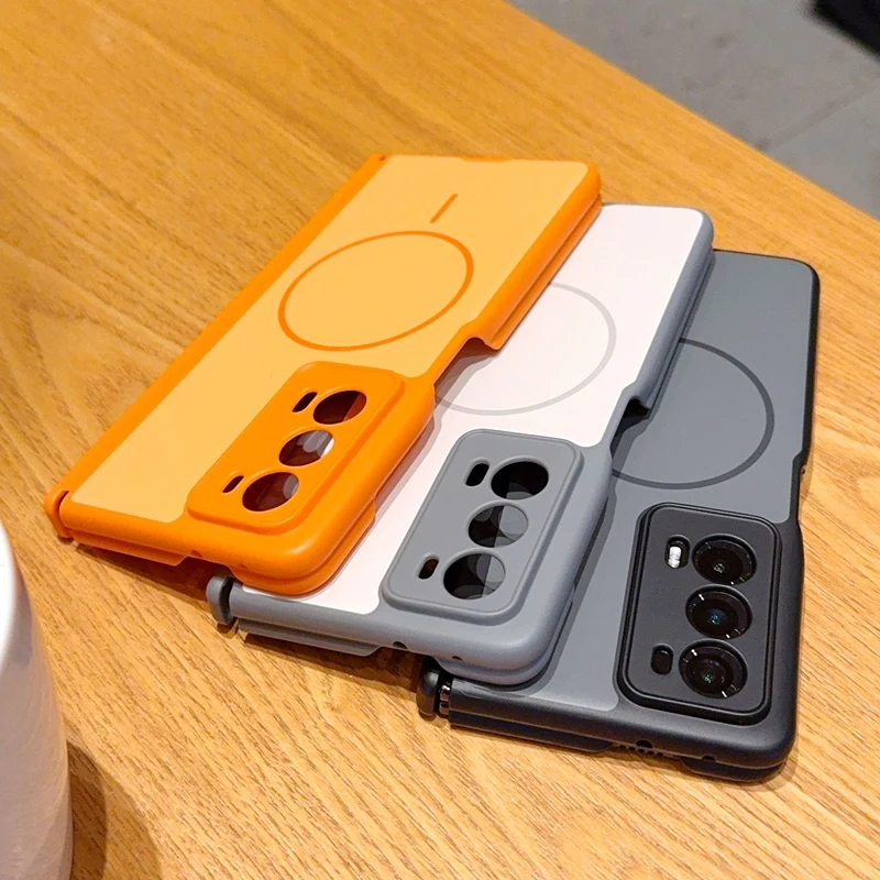 Enhanced Skin Feel Magnetic Wireless Charging Shockproof Foldable Phone Case with Hinge Protection