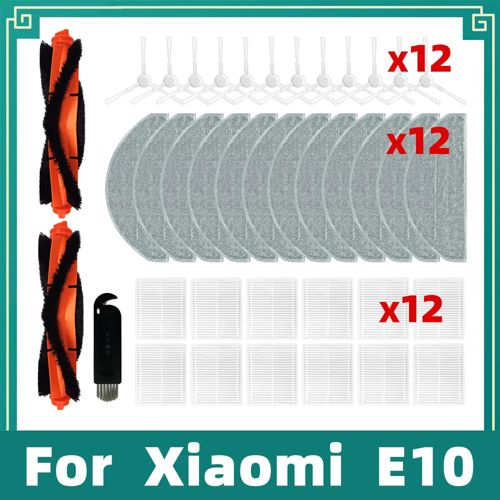 For Xiaomi E10 Robot Vacuum Cleaner Main Side Brush Hepa Filter Mop Cloths Rags Accessories Spare Parts Kit Replacement