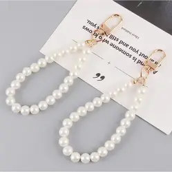 ZAKOL Elegant Shiny Pearl Bead Keychain Charm Accessory (2 pcs C)
