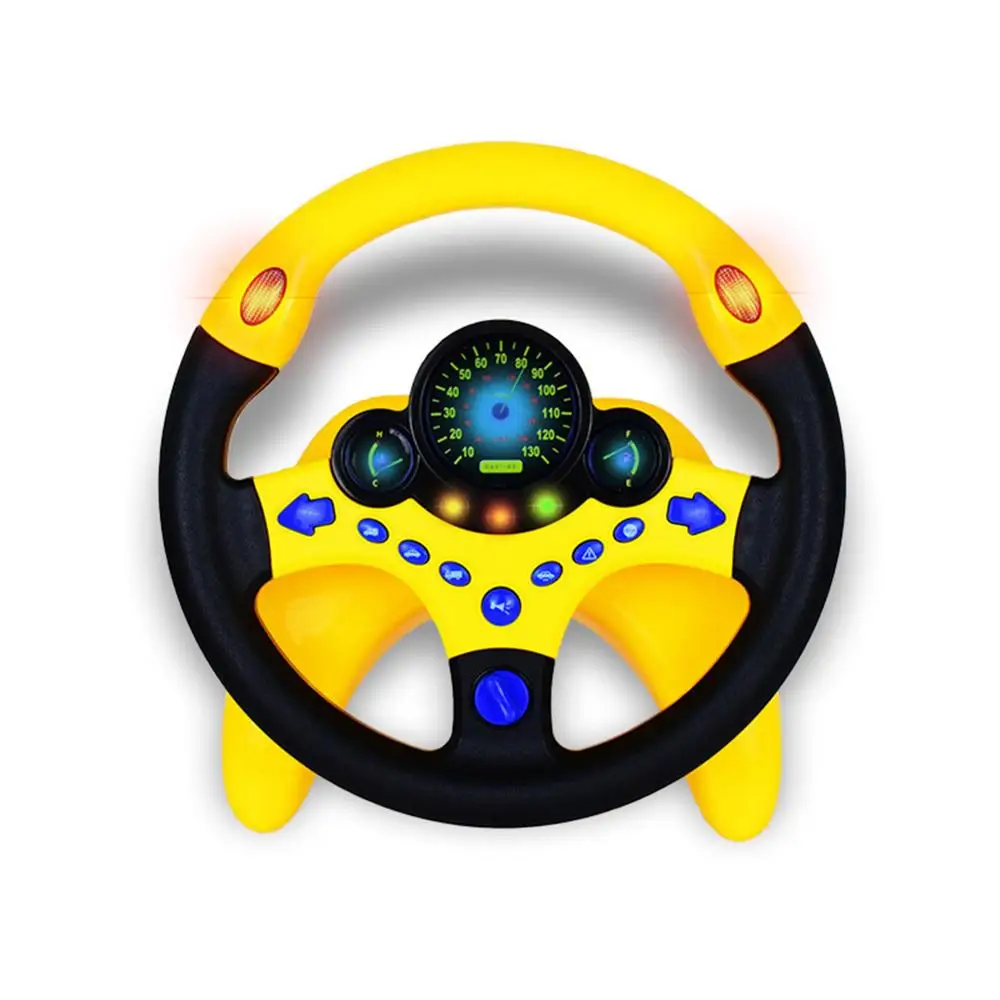 Cute Children Steering Wheel Toy with Light Simulation Driving Sound Music funny Educational Baby Electronic Travel kids toys 5