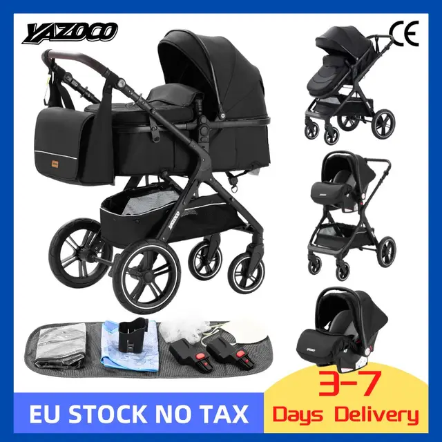 Poussette bébé 3 en 1, poussette à quatre roues, voiture bébé 2 en 1, poussettes légères, poussettes multifonctions, landau, poussette 1