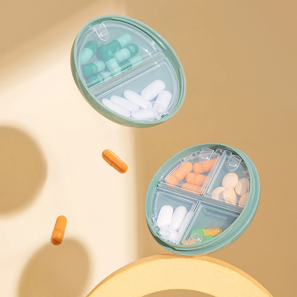 

Portable Round Shape Small Medicine Pill Box Portable Weekly Travel Medicine Holder Tablet Storage Case Container