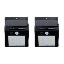 Outdoor Solar - Powered LED Motion Sensor Wall Light - Waterproof Security Lamp with 3 Lighting Modes for Garden and Garage Decor (2pcs)