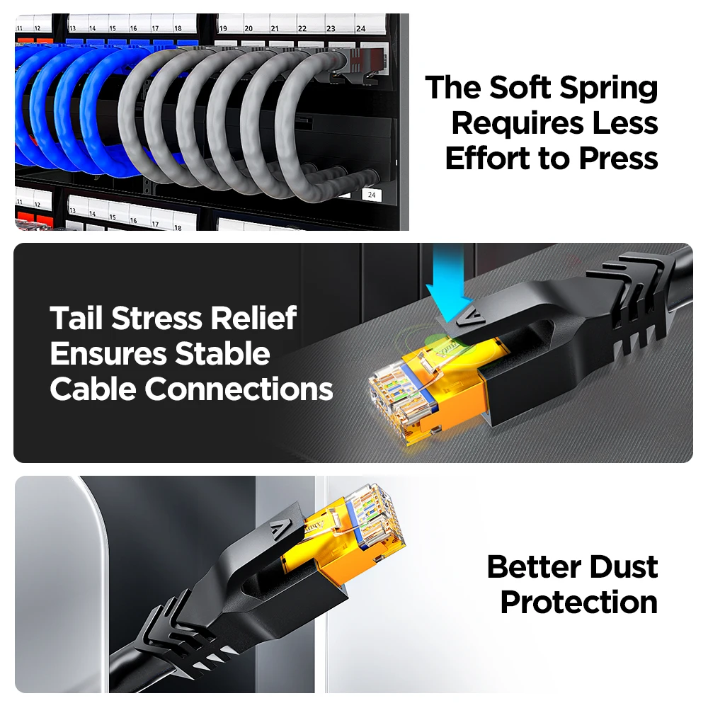 AMPCOM Ethernet Network Cable Strain Relief Boots Cable RJ45 Connector Plug Covers 6.5/7.5/8.0mm for CAT8 CAT7 CAT6A CAT6 CAT5E - 5