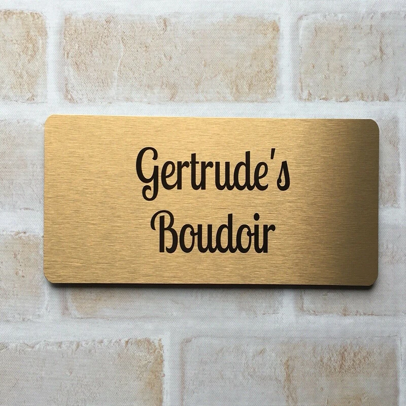 Customize 5MM Rectangle Brushed Gold Sign Door Home Address Numbers For House Digital Add Text To Personalise Custom-Made house number signs house numbers number plate door signs