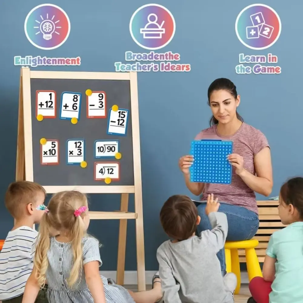 수학 교구 곱셈 플래시 카드 게임 블록 IQ 게임 수학 보드 피젯 조기 교육용 휴대용
