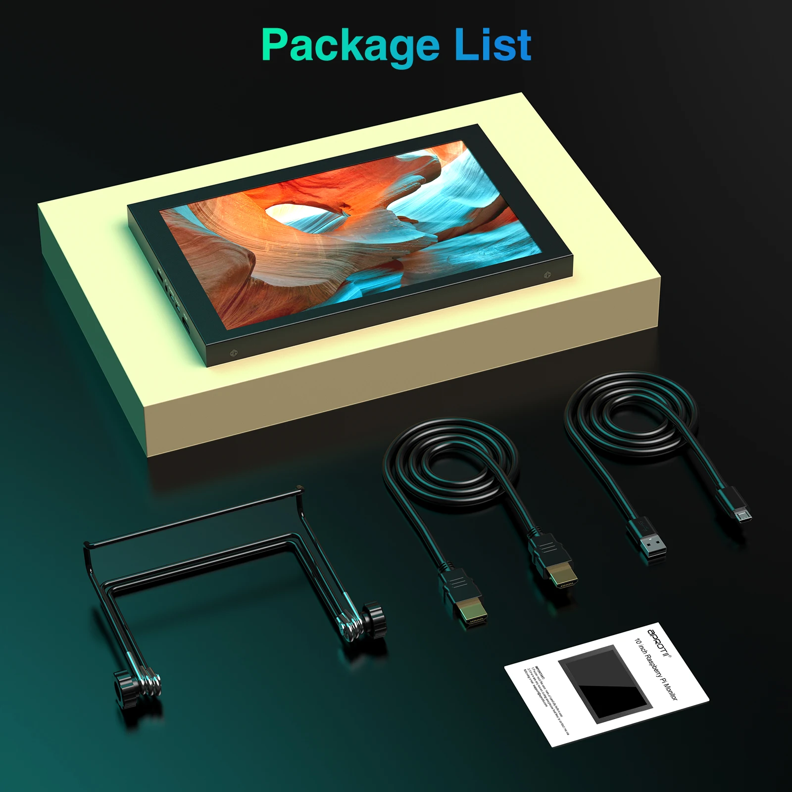 Miktver ܺ HDMI  10.1 ġ 1280x800 ػ USB ġ ũ VGA ÷ (Ŀ ȣȯ Windows Mac OS )