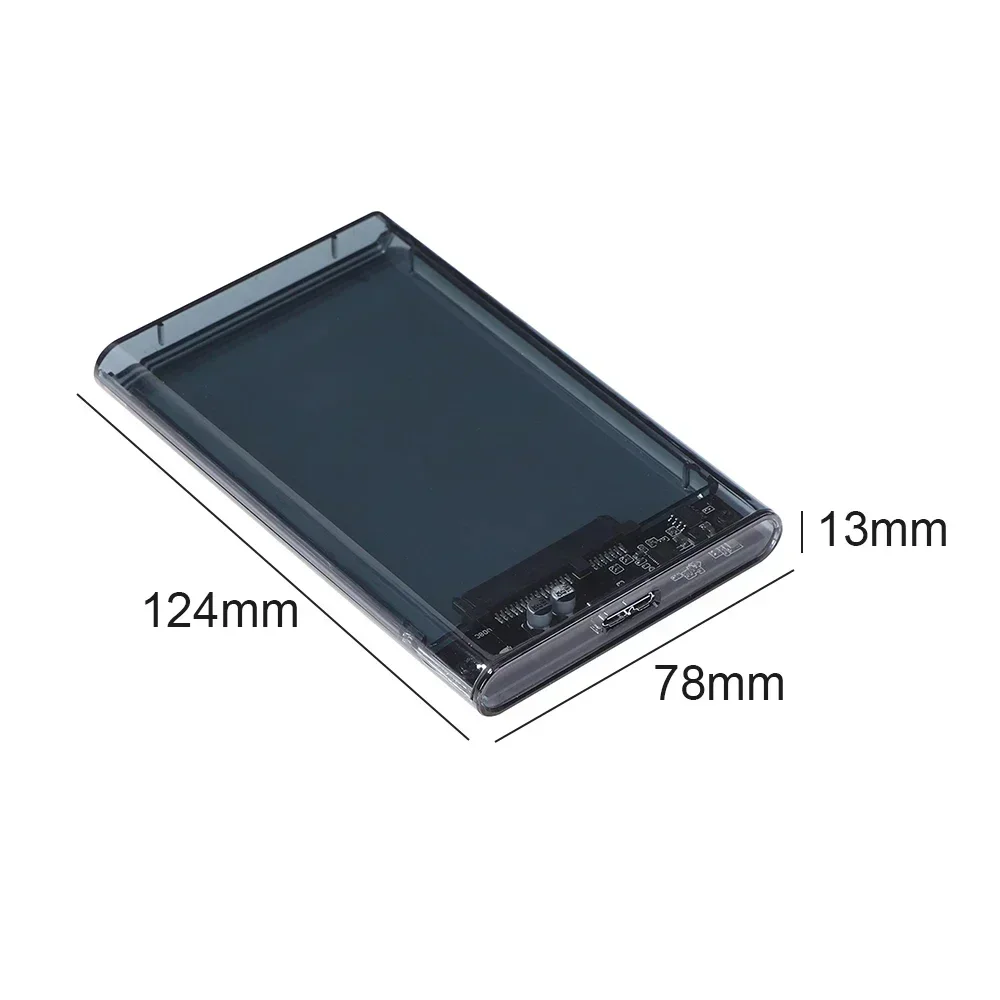 USB 3.0 External Hard Drive Enclosure 2.5 inch SATA to USB3.0 UASP Clear Portable Hard Drive Case 2T HDD Tool-Free Transparent