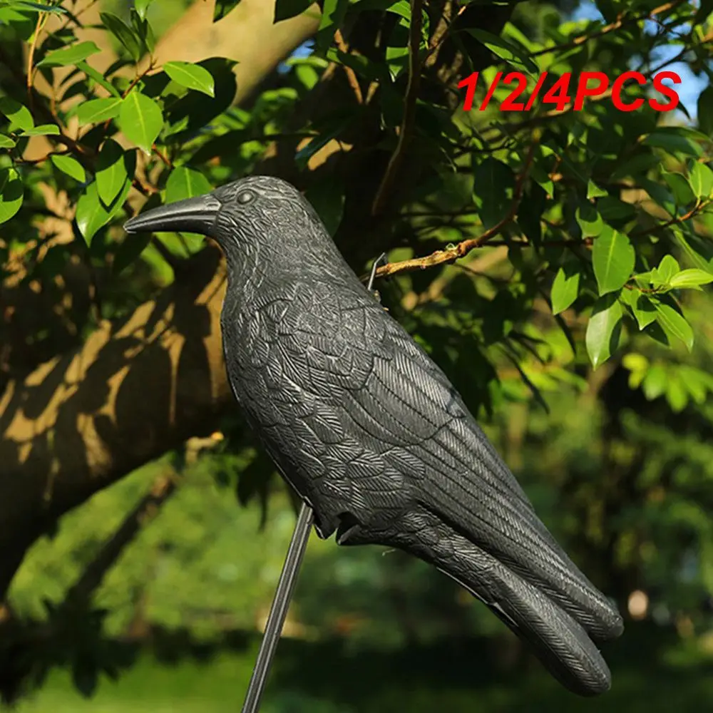 

1/2/4PCS Black Plastic Crow Garden Bird Deter Scarer Scarecrow Mice Pest Control Deterrent Repeller Decor For Bird Control