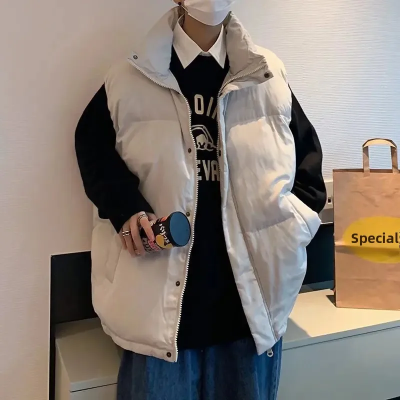 Simple Warm Vest Trendy Autumn Winter Men's Japanese Trendy Brand Korean Version Motorcycle Rider Vest