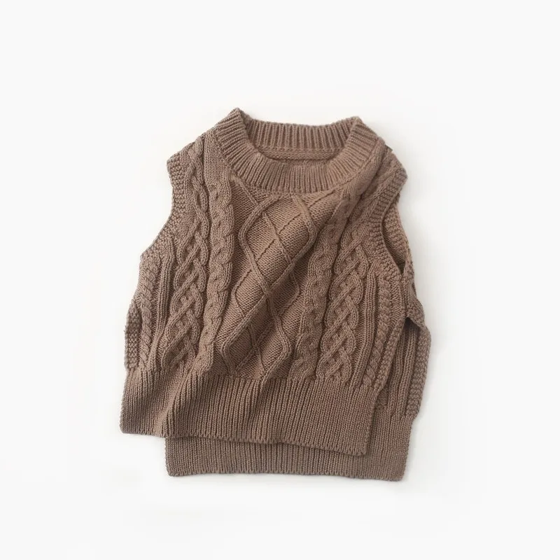 Spring Autumn Baby Boy Diamond Vest Sweater Fashion Infant Girl Cotton Knitted Sleeveless Tops Toddler Solid Clothes Toddler Sweatshirt Winter Sweater Kids Sweatershirts