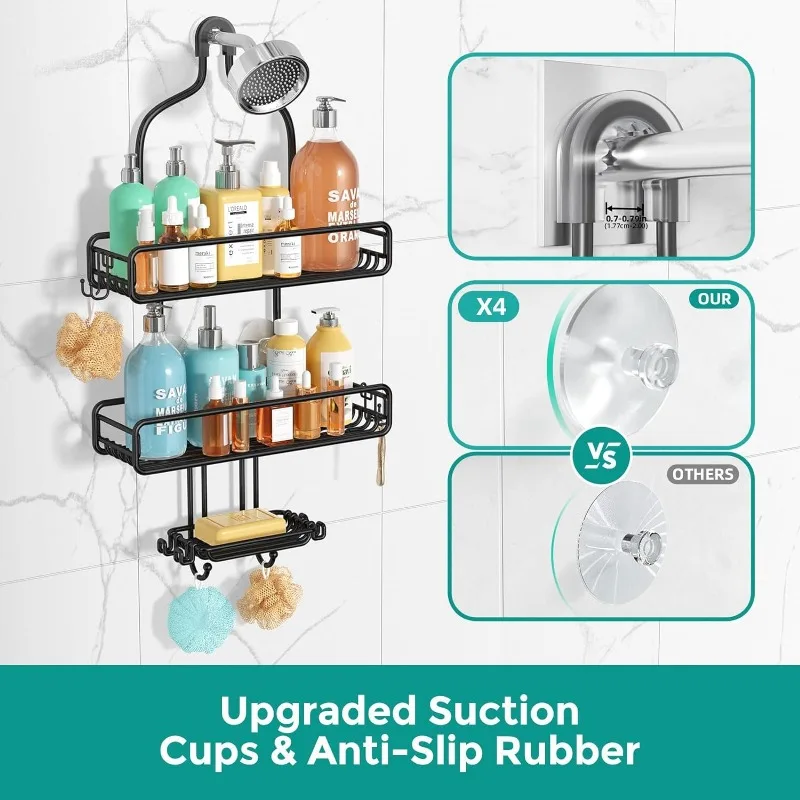 Shower Head Caddy Shower Caddy Over Shower Head Multifunctional Shower  Organizer Hangings With Suction Cup For Bathroom Storage - Storage Shelves  & Racks - AliExpress