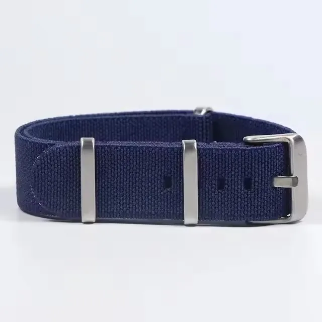 Nizonlaie Cinturino Per Orologio In Nylon Elastico French Troops Cinturino Per Orologio Da Paracadutista Militare Per Uomo Donna Fibbia Nero/Argento 18/20/22mm - Foto 4