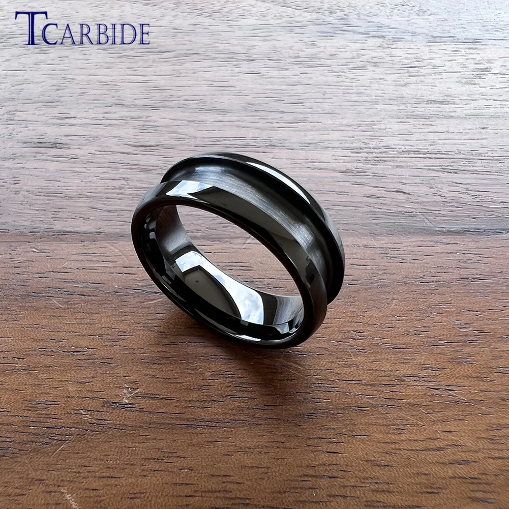4mm 6mm 8mm Tungsten Empty Ring Inlay Style Blanks 2.0/3.0/4.0 Grooves Domed Polished Finish cubic zircon ring moissanite ring couple rings signet ring ring jewelry womens ring finger rings wedding rings silver ring