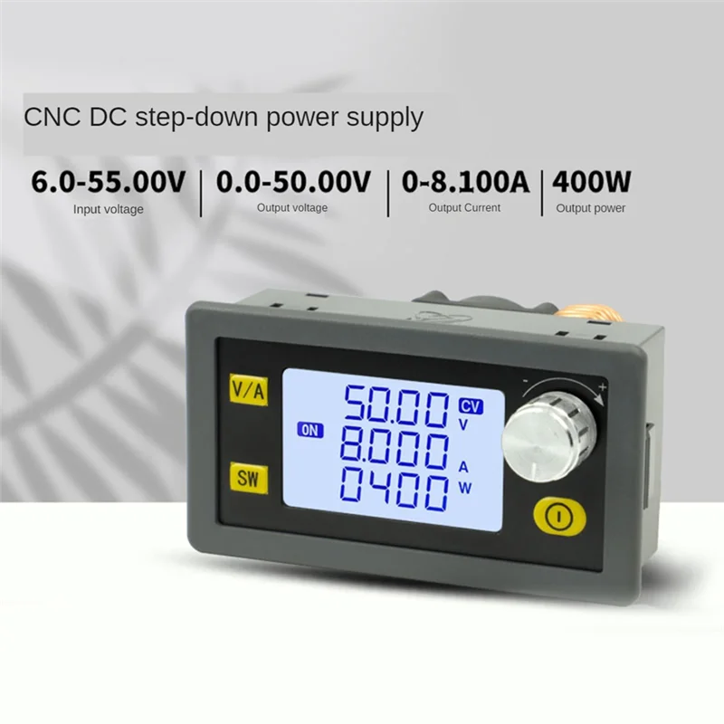 DC 50V 8A 400W CNC Adjustable Constant Voltage Regulator CV CC Step-Down Power Supply Module XY5008EN01R