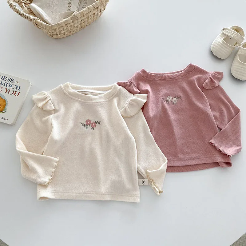 Girls Embroidered Flowers Blouse