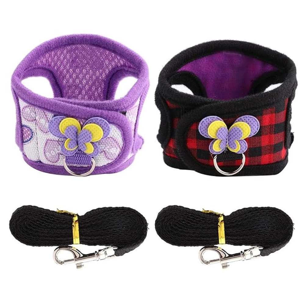 Hamster Harness Vest Adjustable Leash Set with Bowknot for Pet Rabbits Guinea Pig Chinchilla Ferret Small Animal Accessories dog harness pet harness rabbit harness and leash set rabbit harness set