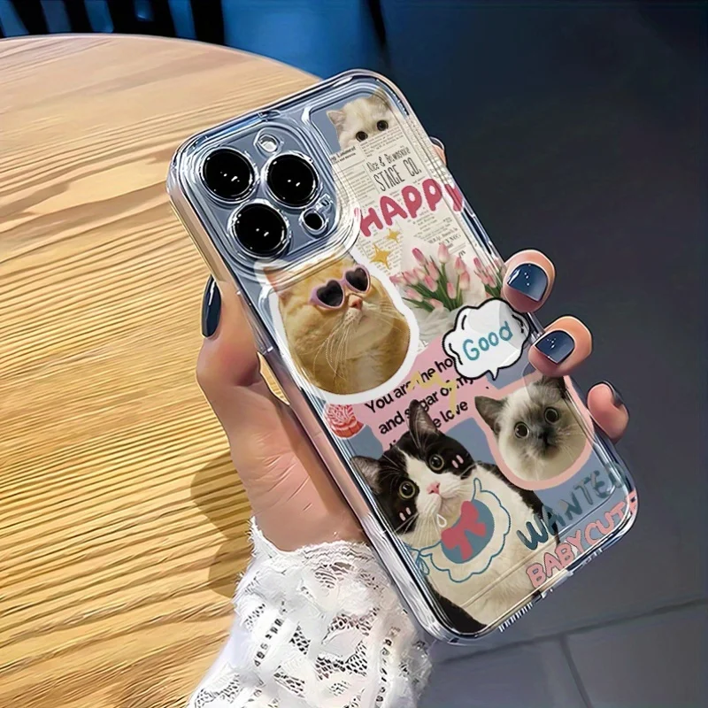 Adorable Cartoon Cat TPU Phone Case Cover