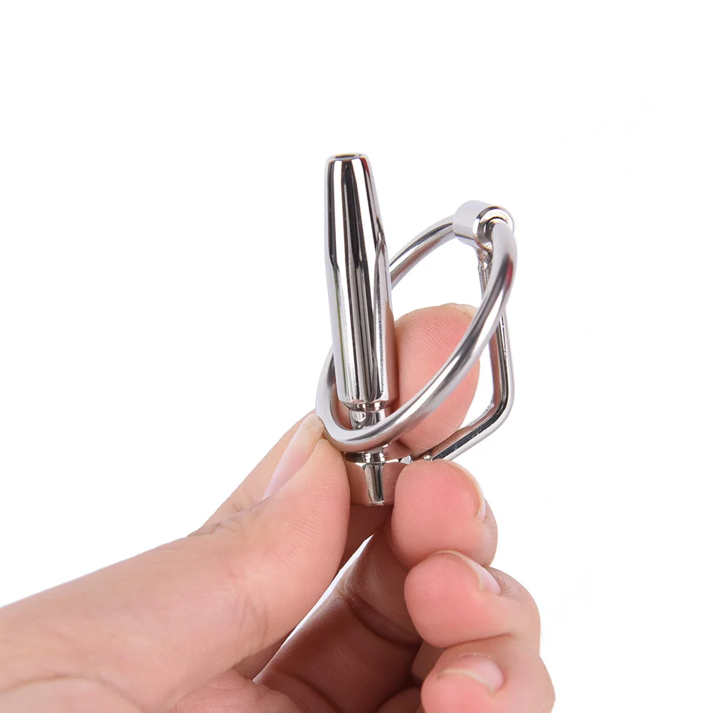 Stainless Steel Hollow Urethral Catheter Sounding Dilators Penis Plug With Glans Rings Metal Insertion Rods Sex Toy For Men