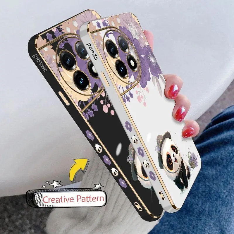 Flower Panda Luxury Plating Phone Case Cover