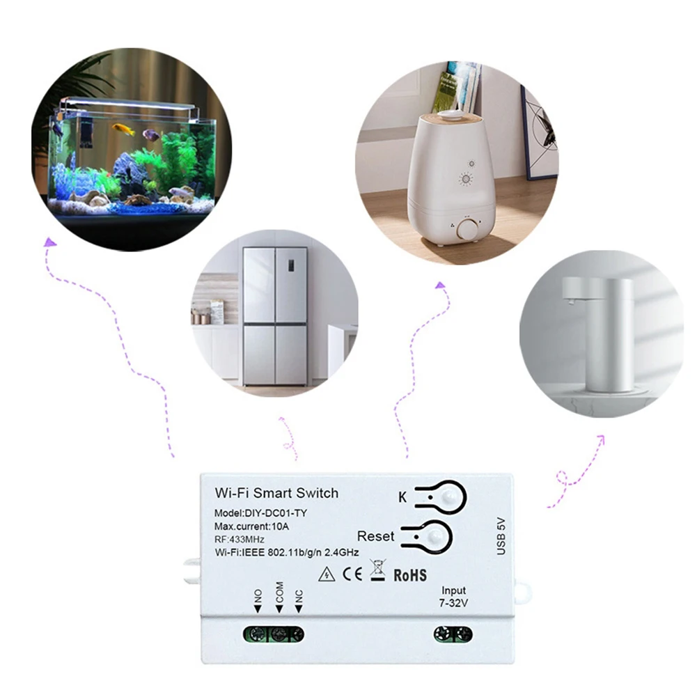 실시간 디자인 스마트 스위치 모듈, RF MHz 와이파이 스마트 스위치 모듈, 홈 미니 리모컨, 최대 전류 모델