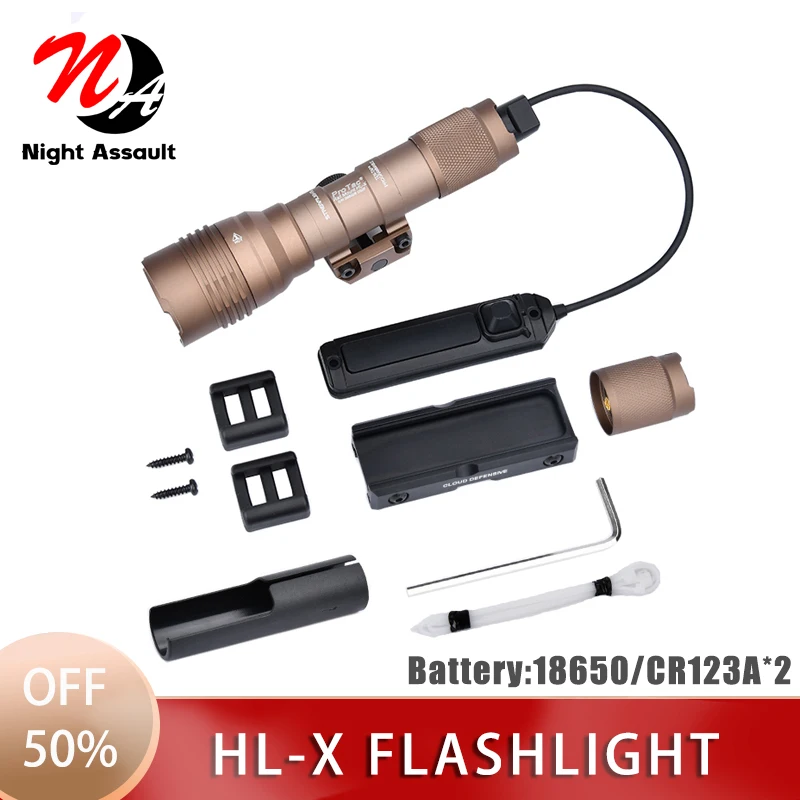 

Wadsn airsoft rail mount HL-X tactical accessory strobe flashlight wadsn 900 lumens remote picatinny rail m600df airsoft