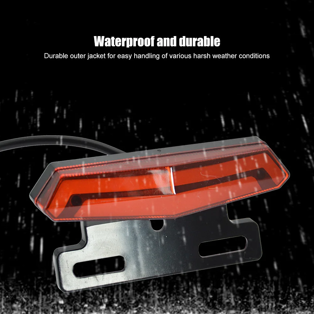 LED Brake Warning Light High-Brightness Ebike Turn Functional Tail Light Energy Saving for 36V 48V Electric Bike