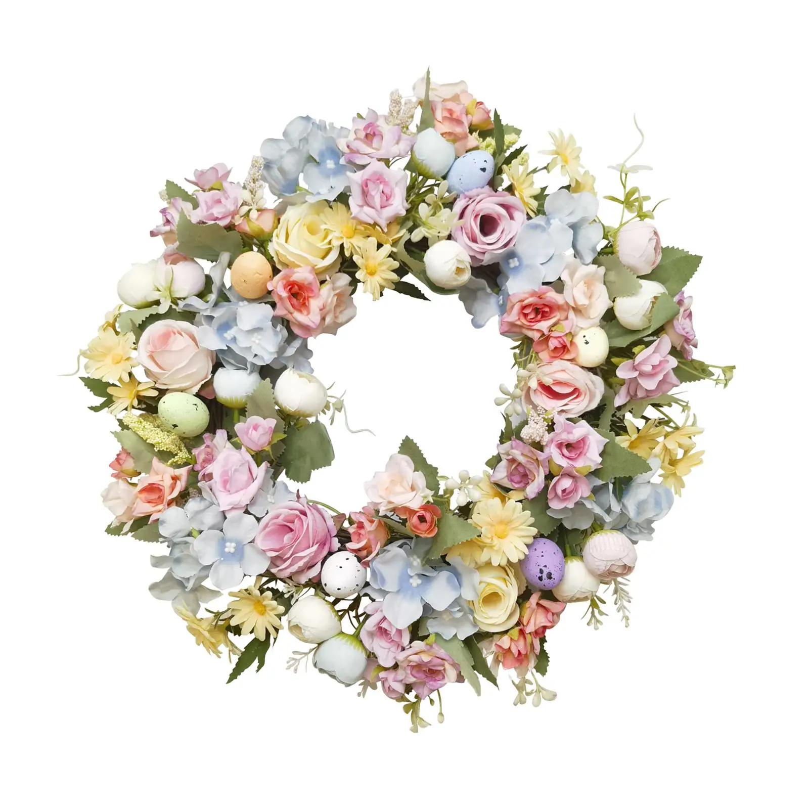 Artificial Easter Wreath, Artificial Flower Garland, Garland Artificial Green Leaves Garland, for Home Indoor Outdoor Wedding