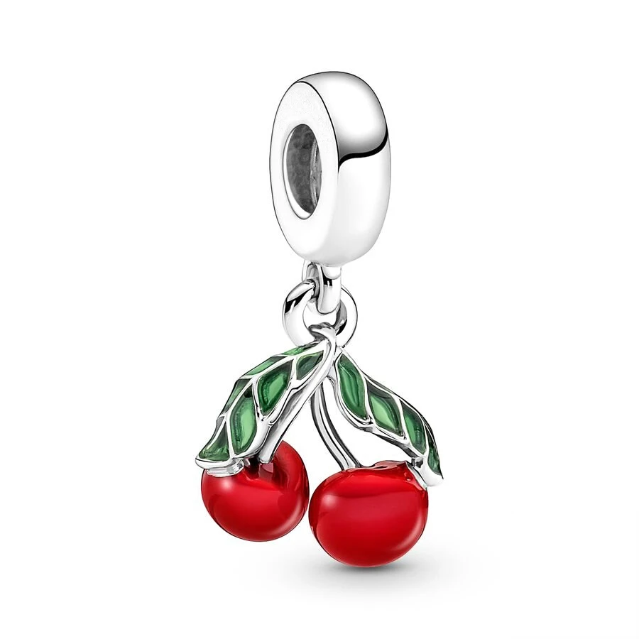 Fruit Series Apple Lemon Durian Strawberry Pineapple Dangle Charm Bead Fit Original 925 Sterling Silver Bracelet Jewelry 3