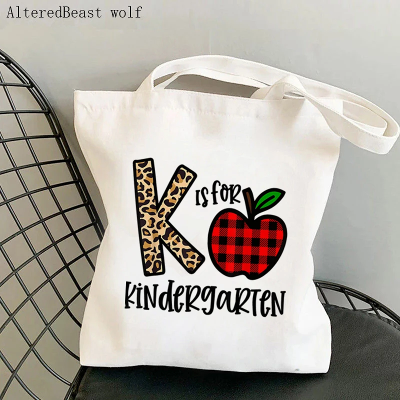 Teacher supplies Shopper bag Keep Calm Teach Art Bag Harajuku Canvas Shopper Bag girl handbag Tote Shoulder Lady gift Bag
