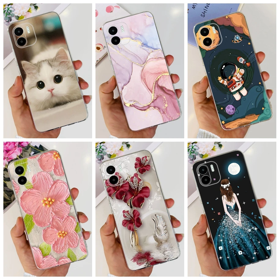 Per Xiaomi Redmi A1 A 1 4G Custodia Fashion Flower Marble Soft Cover Posteriore In Silicone Per Xiaomi Redmi A1 Plus Funda Redmia1 A1 + Paraurti