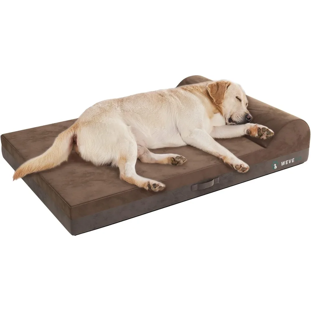 

Thicken Gel Memory Foam Flannel Fabric Dog Bed Fur Cap Durable Waterproof Liner & Removable Washable Cover With Non-Slip Bottom