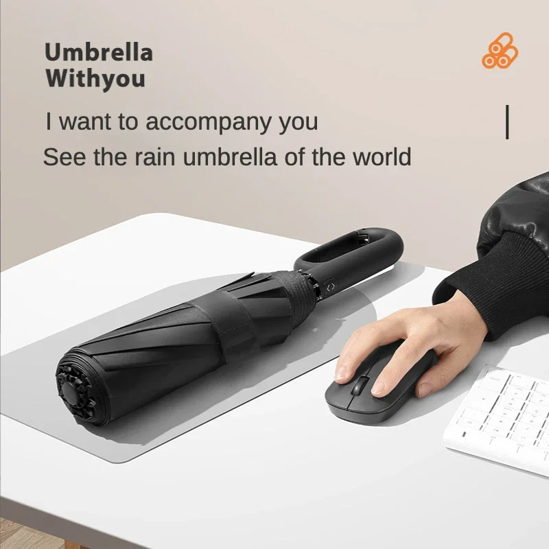Automatic Umbrella Folding Umbrella Windproof 125CM Reinforced Automatic Folding Umbrella For Men Large Buckle Handle Double Bone Wind and Water Resistant