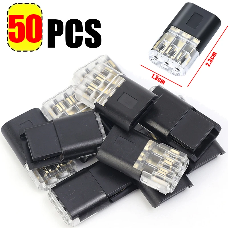 Waterproof 3-Pin Electrical Connector for Automotive Wiring (10-50 pcs)