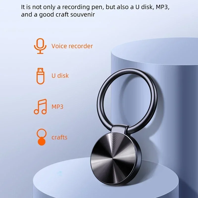 Voice Recorder 32GB Keychain Mini Voice Recorder Activated Sound Professional HD Noise Reduction Digital Dictaphone 4G 8G 16G Mp3 Player