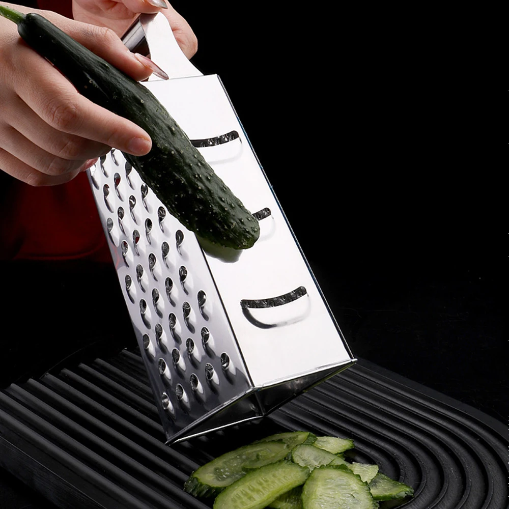 Vegetable Grater Non-Slip Base Ergonomic Handle with Non-slip Rubber Ring  Four-side Potato Cheese Grater Vegetable Cutter for Re - AliExpress