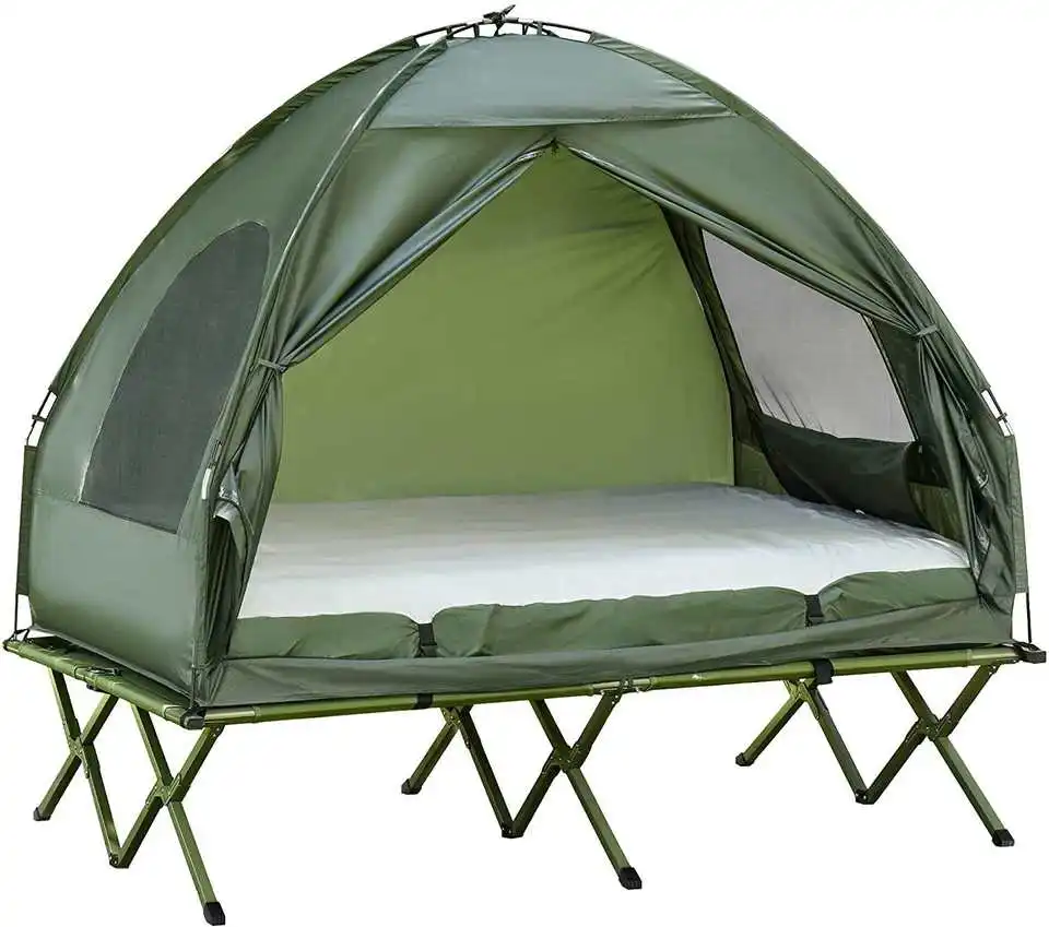 

Camping Large Cot Tent Compact Pop Up Portable Folding Outdoor Events All In One Camping Hiking Cot Tent for camps