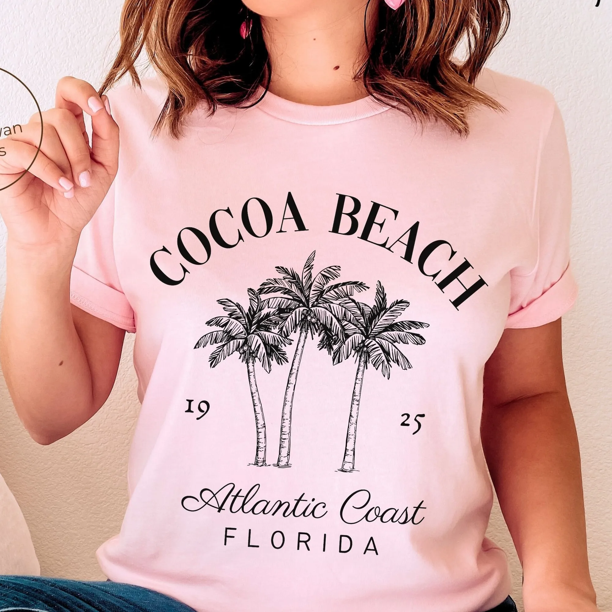 Camicia Da Spiaggia Al Cacao, T-Shirt Con Palme Della Florida