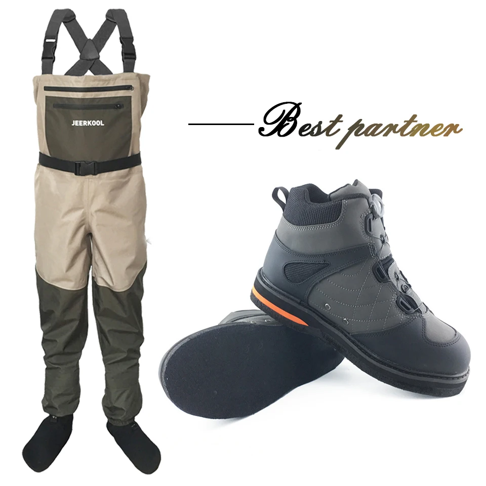 

Fly Fishing Waders Waterproof Wading Clothes Self-lock Felt Sole Shoes Non-slip Hunting Reef Rock Fishing Boots Chest Waders