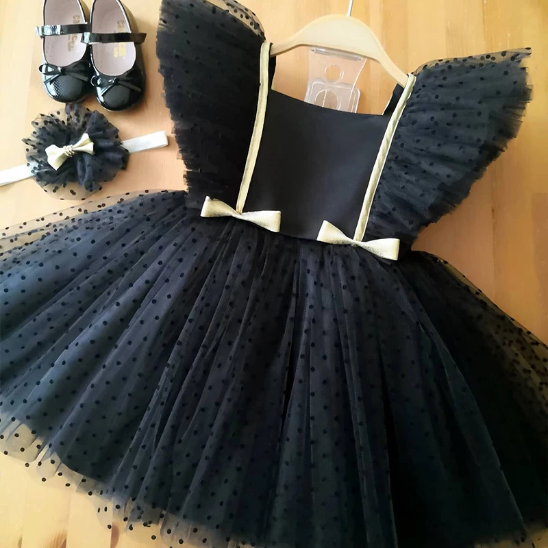 Flying Sleeve Princess for Dress Girl Elegant Christening Tutu Gown Infants Birthday Party First Communion Costume Baby Clothes | Детская