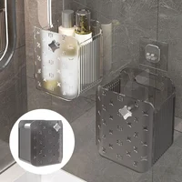 Clear Bathroom Wall Mounted Storage Box Plastic Wall Mount Organizer Storage Box Container Bin Bathroom Phone Holder Basket 2