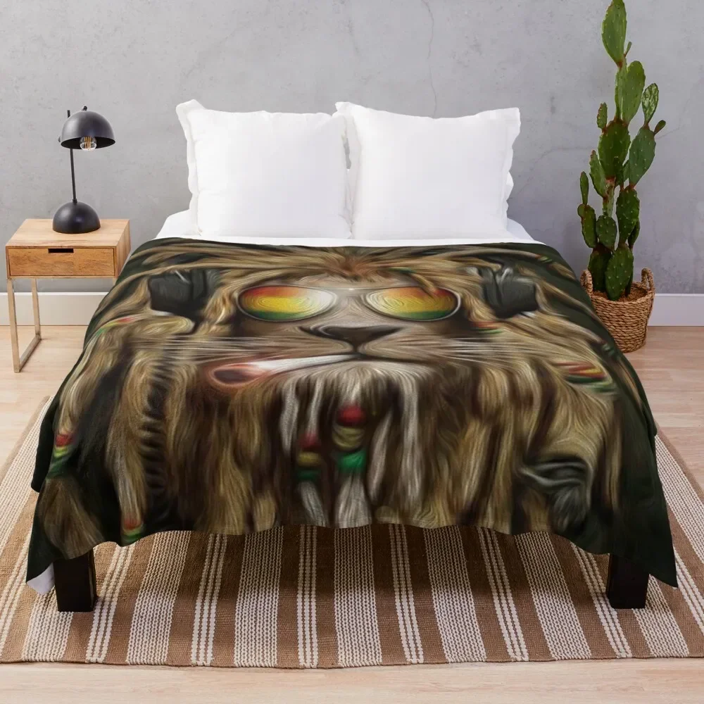 

RASTA LION Throw Blanket Soft Plush Plaid Retros Picnic Giant Sofa Blankets