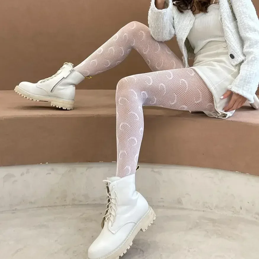 Women Breathable Thin Section Long Socks Nightclub Black Silk Lolita Pantyhose Sexy Tights Knee High Stocking Fishnet Girls Gift