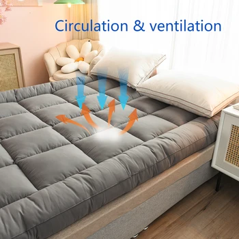 Queen Mattress Topper for Body Pain Relief, 1000 GSM Extra Thick Mattress Pad Cover with Elastic Pocket, 7D fiber Bed Topper 2