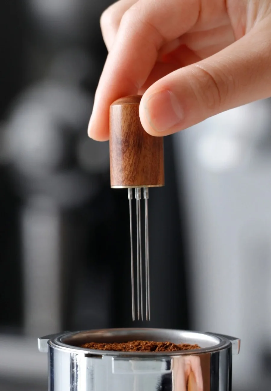 Edelstahl Kaffee Pulver Tamper Espresso Pulver Rührer Distributor Leveler WDT Werkzeuge Cafe Rühren Barista Zubehör – Detail 5