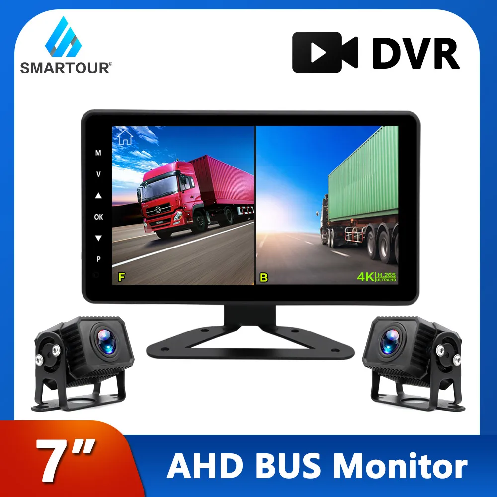 

HD 1920*1080P 7 Inch IPS Screen 2CH Truck Bus Vehicle Parking Monitor With 2CH Starlight Night Vision Reverse Backup AHD Camera