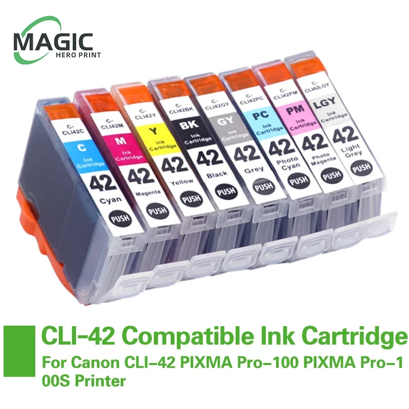Kit 8 Cartucce Compatibili Canon CLI-42 Per PIXMA PRO-100 – Tutti I Colori