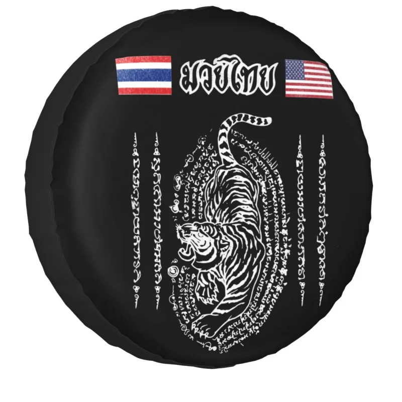 

Muay Thai Spare Tire Cover Case for Suzuki Mitsubish America to Thailand Tiger Car Wheel Protectors Accessories 14" 15" 16" 17"