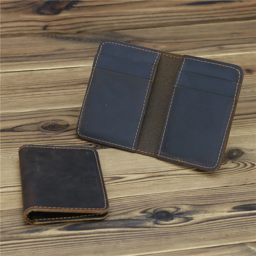 Vintage Real Leather Cowhide Card Holder and Cash Case