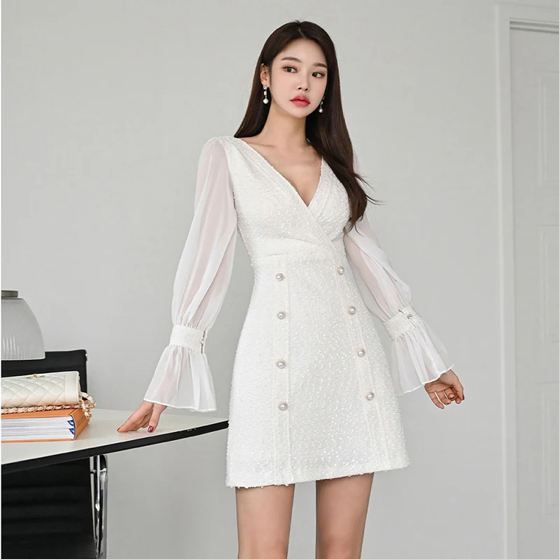 ★韓国人気★I AM MARI★PUFF SLEEVE FLARE DRESS Little Girls Puffy Sleeve Sweet Dress 2024 - Korean Floral
